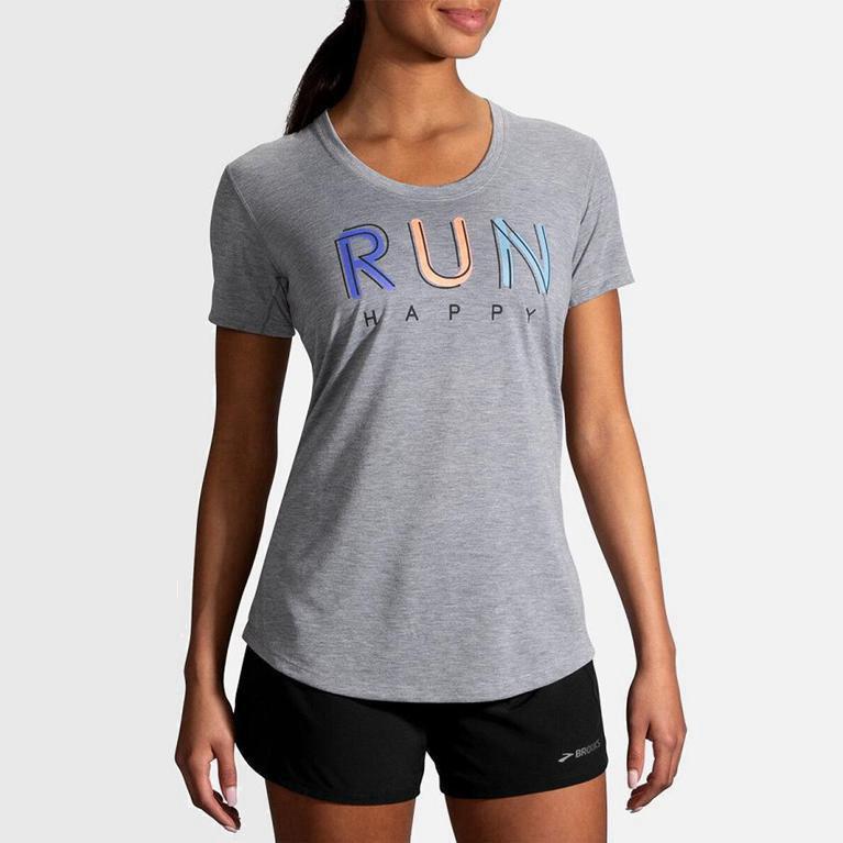 Brooks Distance Graphic - Camiseta Sin Mangas Mujer - Gris (HR1682047)